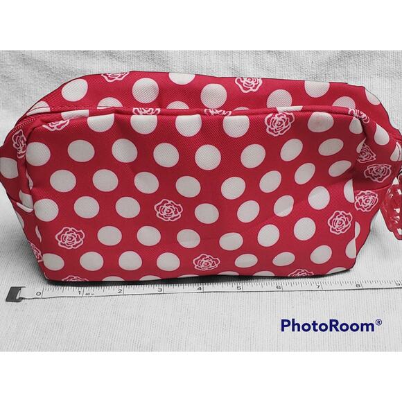 Lancôme Pink Polka Dot Flower Make Up Bag / Travel Case - Picture 4 of 6